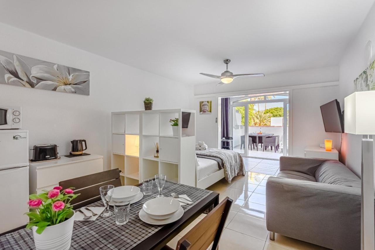 Fantastic Large Studio In Front Of Beach Heated Pool Wifi Arona  Exterior foto